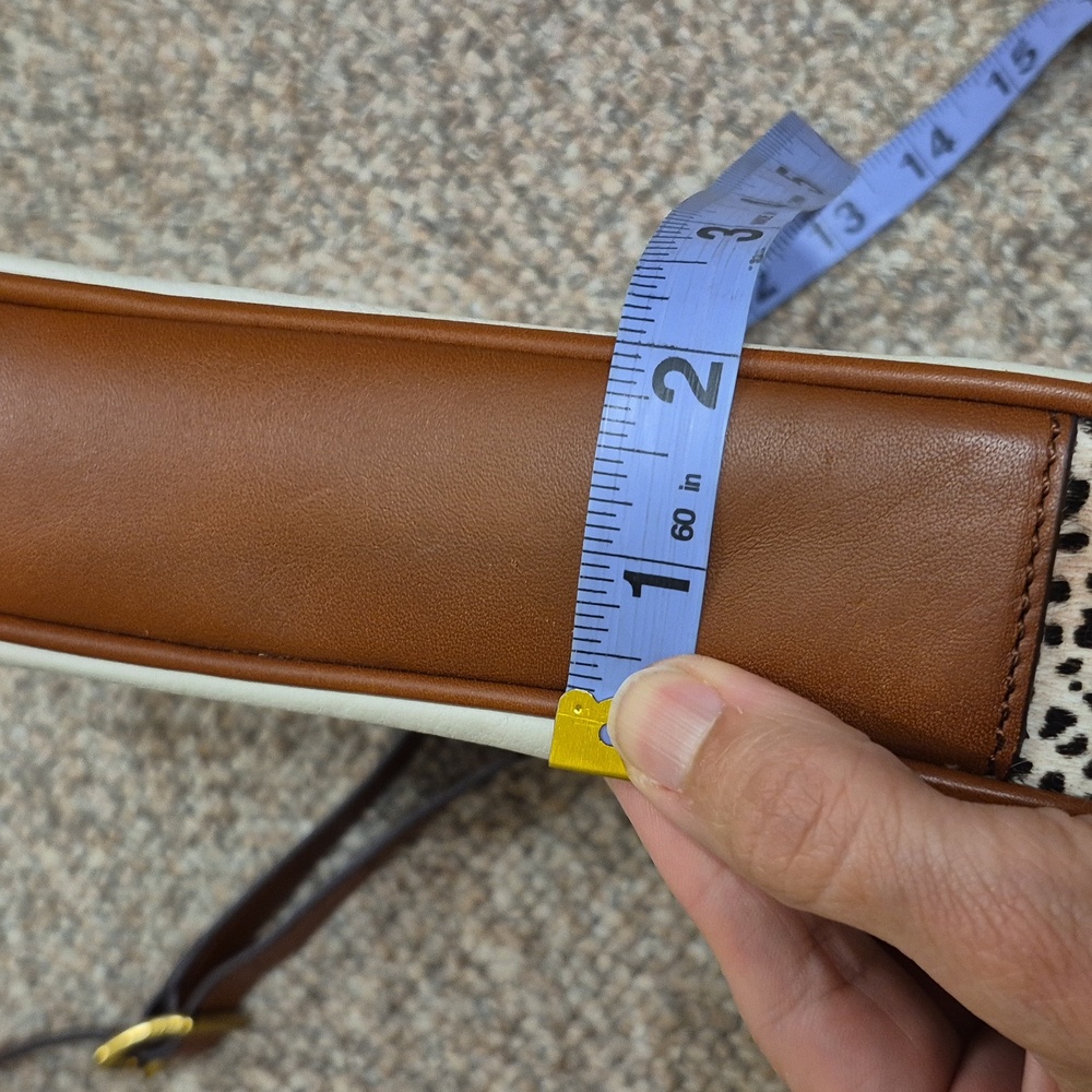 Fossil Memoir Novella Turn Lock Flap Brown & Cream Leather Crossbody Bag/Purse - Picture 12 of 15